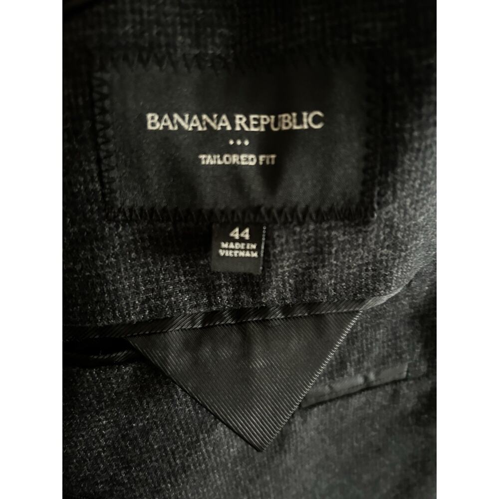 Banana Republic Blazer Mens 44 Gray Cotton 2 Button Slim Fit Sport Coat Jacket - Picture 5 of 13